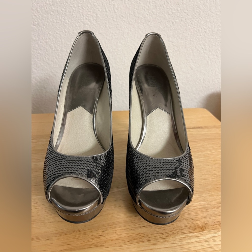 Michael Kors open toe sequin high heel shoes